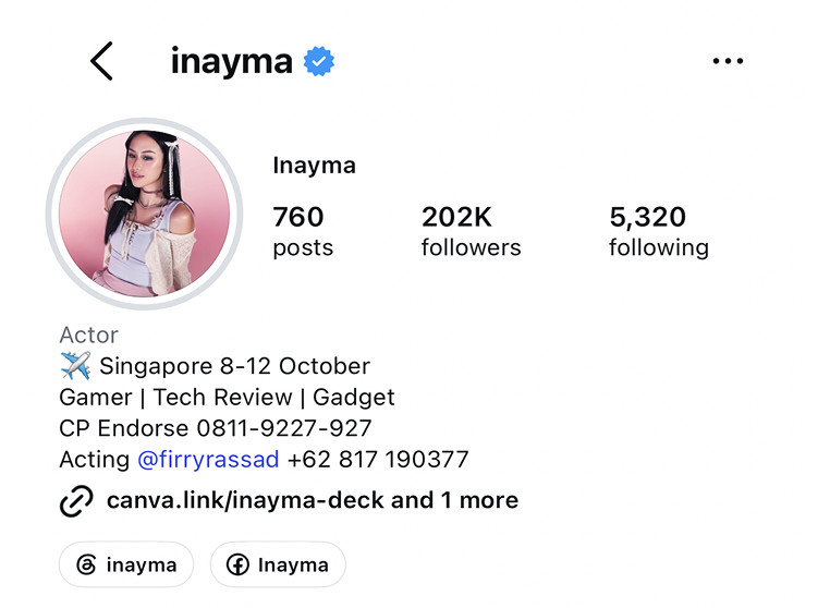 Foto profil @inayma